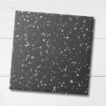 Azulejo De Cerâmica Modern Trendy Cinza Terrazzo<br><div class="desc">Este azulejo cerâmico apresenta um padrão terrazzo com pequenos speck em matizes sujas sobre fundo de cinza escura. Personalize-o com o seu próprio esquema de cores clicando em Editar design.</div>