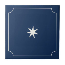 Azulejo De Cerâmica Modern whimsical simple dark blue tile with star