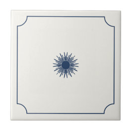 Azulejo De Cerâmica Modern whimsical simple white and blue with sun
