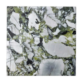 Azulejo De Cerâmica Modern Zen Green Gemstone White Quartz e Onyx