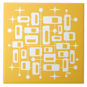 Azulejo De Cerâmica Moderno Abstrato Atômico de Meados do Século