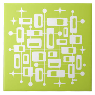 Azulejo De Cerâmica Moderno Abstrato Atômico de Meados do Século