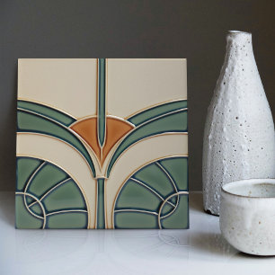 Azulejo De Cerâmica Moderno Abstrato Geométrico Simétrico de Meados do