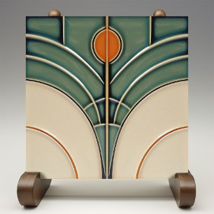 Azulejo De Cerâmica Moderno Abstrato Geométrico Simétrico de Meados do