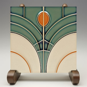 Azulejo De Cerâmica Moderno Abstrato Geométrico Simétrico de Meados do
