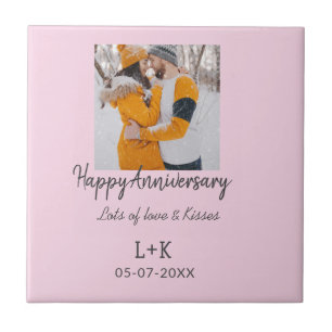 Azulejo De Cerâmica Moderno Boho feliz aniversário adicione nome data 