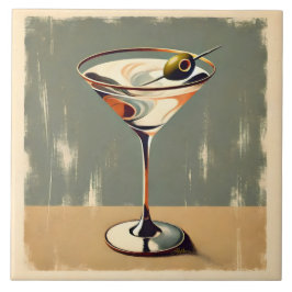 Azulejo De Cerâmica Moderno de Meados do Século 1 Pintura de Martini d