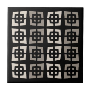Azulejo De Cerâmica Moderno de Meados do Século Abstrato em Estrela