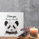 Azulejo De Cerâmica Moderno Eu Te Amo Muito Panda Preta E Branca<br><div class="desc">Nossa coleção inclui uma variedade de produtos que fazem presentes incríveis e pensativos. De travesseiros decorativos aconchegantes a sacos de na moda, você pode espalhar o amor com esses pandas deliciosos aonde quer que vá. O design minimalista adiciona um toque de sofisticação aos seus acessórios enquanto transmite uma mensagem doce....</div>