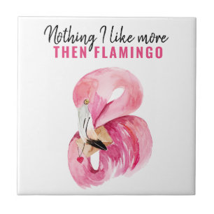 Azulejo De Cerâmica Moderno - Exótica Watercolor Flamingo Gift Rosa