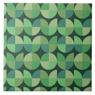 Azulejo De Cerâmica Moderno Geométrico de Meados do Século Verde