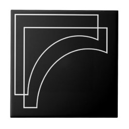 Azulejo De Cerâmica Moderno Geométrico Preto e Branco