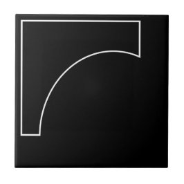 Azulejo De Cerâmica Moderno Geométrico Preto e Branco