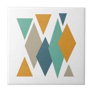Azulejo De Cerâmica Moderno Meio século Funky Diamantes e Triângulos