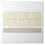 Azulejo De Cerâmica Moderno Minimalista | Taupe Terrenos<br><div class="desc">Cartão de visita moderno totalmente personalizável. Excelente para uma grande variedade de profissões.</div>