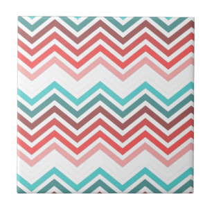 Azulejo De Cerâmica Moderno, moderno, colorido ziguezague em chevron
