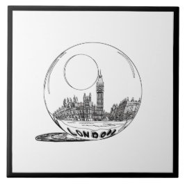 Azulejo De Cerâmica Moderno Na moda Londres Sity Black White