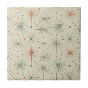 Azulejo De Cerâmica Moderno Retro Estrela Explosão Atômica Meados do S