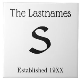 Azulejo De Cerâmica Moderno simples do sinal do nome de família