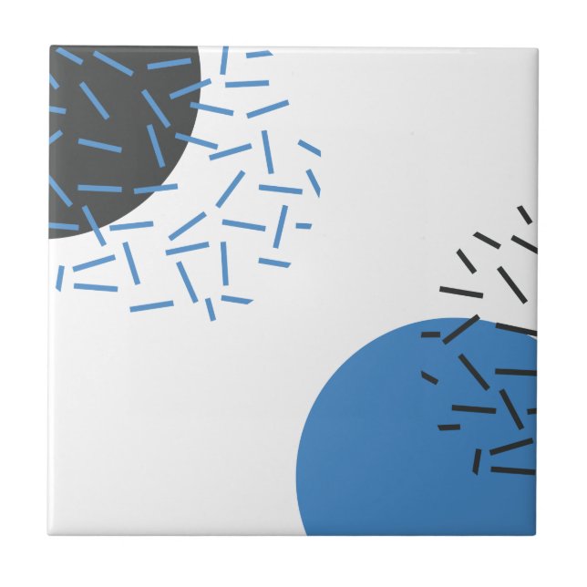 Azulejo De Cerâmica Moderno, simples, legal, abstrato, padrão gráfico (Frente)