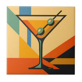 Azulejo De Cerâmica Moderno Sol Nascente Bauhaus Martini de Meados do 