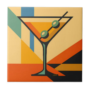 Azulejo De Cerâmica Moderno Sol Nascente Bauhaus Martini de Meados do
