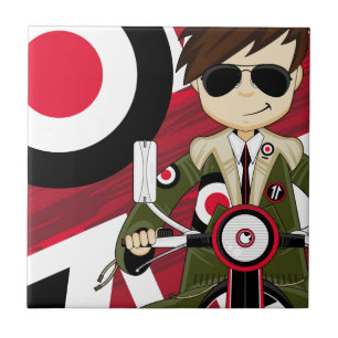 Azulejo De Cerâmica Modificação retro no patinete