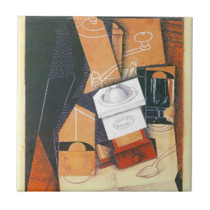 Azulejo De Cerâmica Moedor de Café por Juan Gris, Arte Cubista Vintage