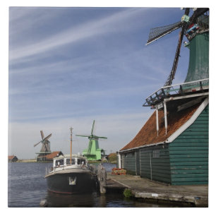 Azulejo De Cerâmica Moinho de vento, Zaanse Schans, Holanda, Países Ba