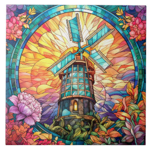 Azulejo De Cerâmica moinho de vidro corado cilíndrico