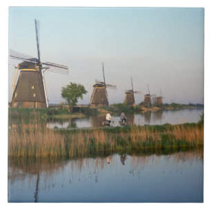 Azulejo De Cerâmica Moinhos de vento, Kinderdijk, Holanda