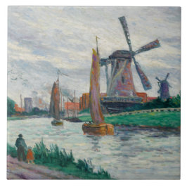 Azulejo De Cerâmica Moinhos de vento na Holanda (Países Baixos)