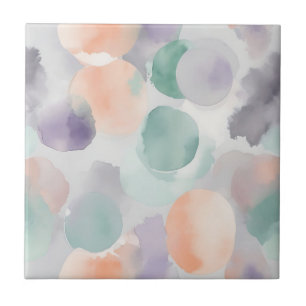 Azulejo De Cerâmica Molas de Aquarela de Pastel Suave
