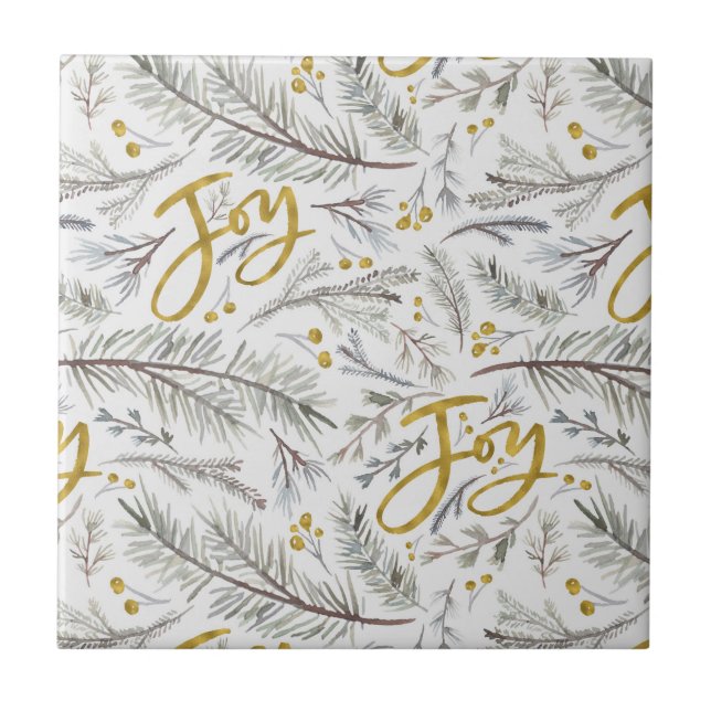 Azulejo De Cerâmica Molas de Natal Aquarela (Frente)