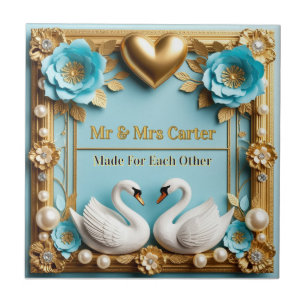 Azulejo De Cerâmica Moldura de Casamento de Cisne Para Decoração de Ca
