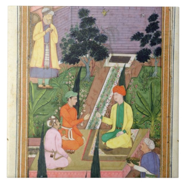 Azulejo De Cerâmica Molhe jardins, do álbum de Clive (gouache no pa (Frente)