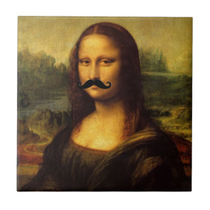 Azulejo De Cerâmica Mona Lisa Com bigode