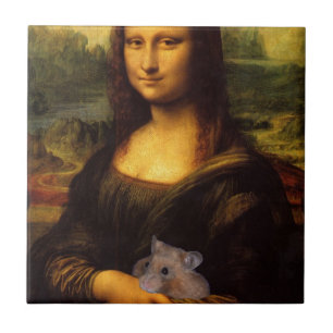 Azulejo De Cerâmica Mona Lisa Com Hamster