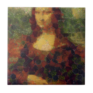 Azulejo De Cerâmica Mona Lisa Lettuce Fine Art Vegan Spoof