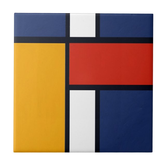 Azulejo De Cerâmica Mondrian (Frente)