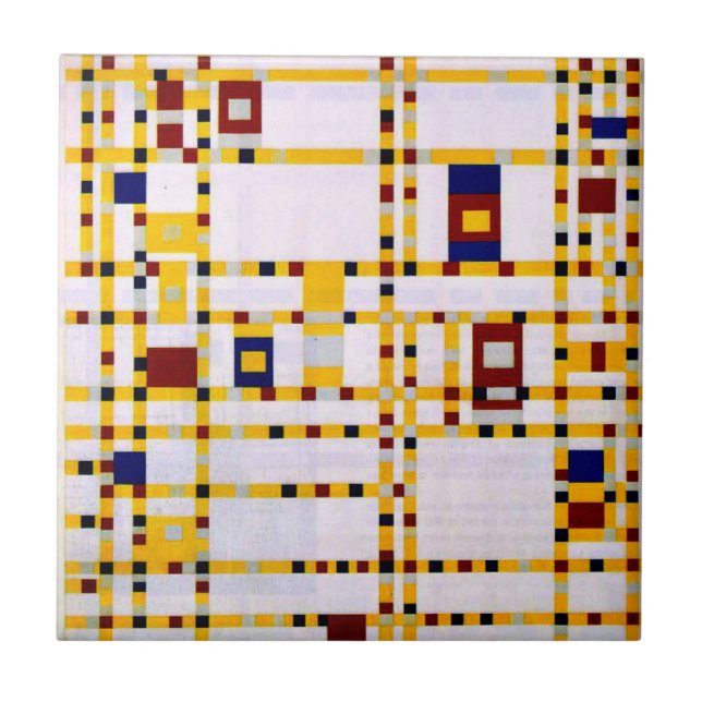 Azulejo De Cerâmica Mondrian - Broadway Boogie Woogie (Frente)