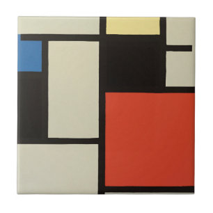 Azulejo De Cerâmica Mondrian Composition Modern Abstrato Pintura