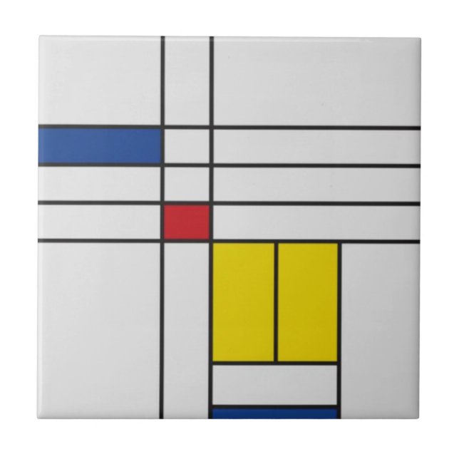 Azulejo De Cerâmica Mondrian II Minimalist De Stijl (Frente)
