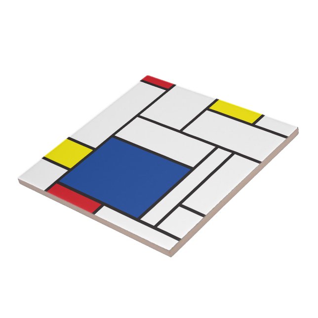 Azulejo De Cerâmica Mondrian Minimalist Geométrico De Stijl Modern Art (Lateral)