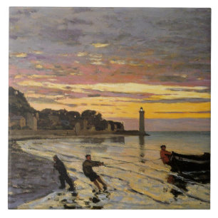 Azulejo De Cerâmica Monet - Arrumando um Barco Ashore, belas artes