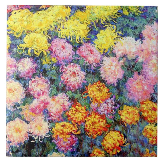 Azulejo De Cerâmica Monet - Cama de Chrysanthemum (Frente)