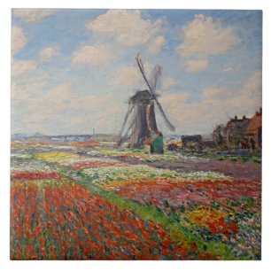 Azulejo De Cerâmica Monet - Campos de Tulipas na Holanda