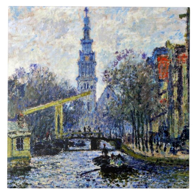 Azulejo De Cerâmica Monet - Canal em Amesterdã, (Frente)