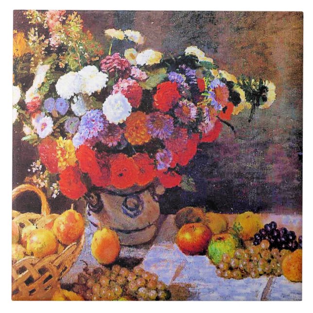 Azulejo De Cerâmica Monet - Flores e Frutas (Frente)