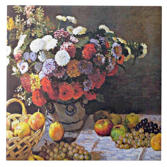 Azulejo De Cerâmica Monet - Flores e Frutas (Frente)